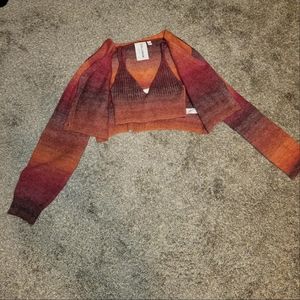 NEW without tags Collusion Bralette and cardigan Knit set